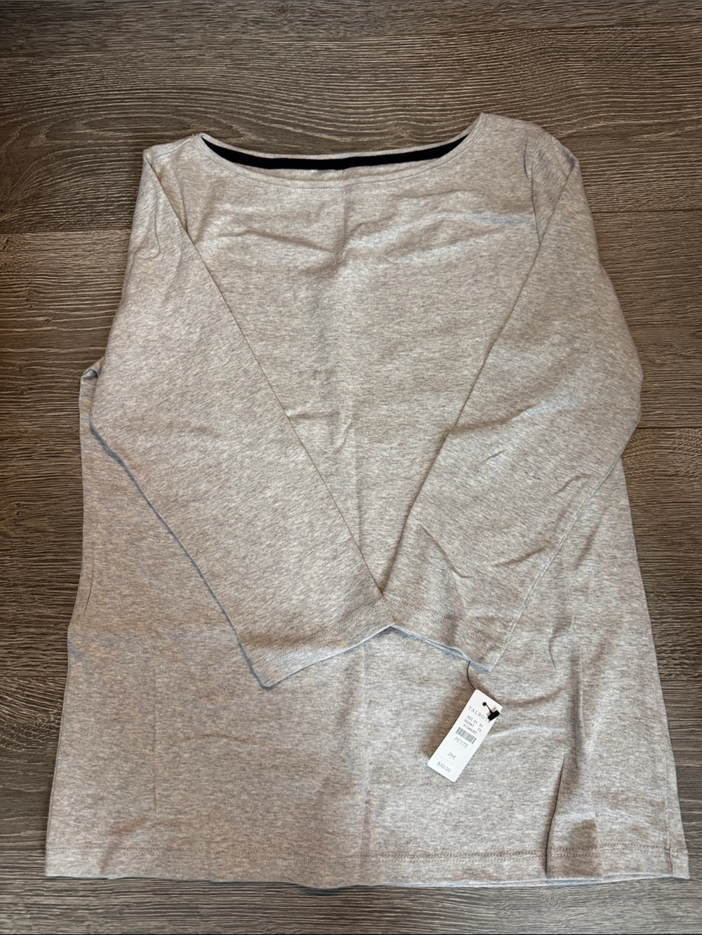 Talbot’s Women’s Boatneck 3/4 Sleeve Top in Light Heather Gray PM
